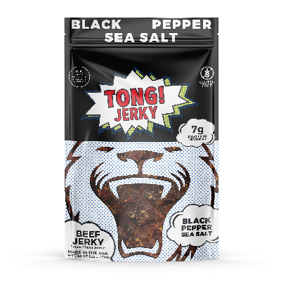 TONG JERKY, BLACK PEPPER SEA SALT Beef Jerky