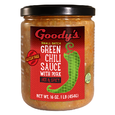 GOODY'S, HOT & SPICY Green Chili Sauce with Pork